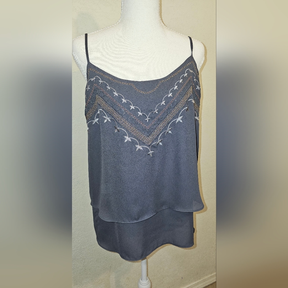 Apt. 9 Gray Embroidered Women's Blouse